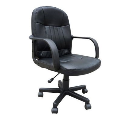 See more information about the Homcom Pu Leather 360 Swivel Home Office Chair With Armrest Black