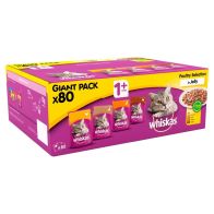 See more information about the Whiskas Cat Food Poultry Selection In Jelly 100g Pouches x80