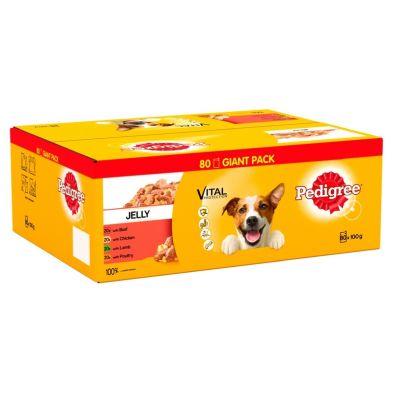 Pedigree Dog Food Selection In Jelly 100g Pouches x80