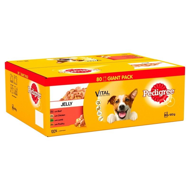 Pedigree Dog Food Selection In Jelly 100g Pouches x80