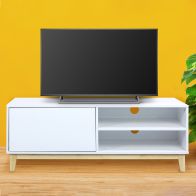 See more information about the Malmo Large TV Unit White 1 Door 2 Shelves