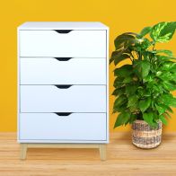 See more information about the Malmo Chest of Drawers White 1 Shelf 4 Drawers