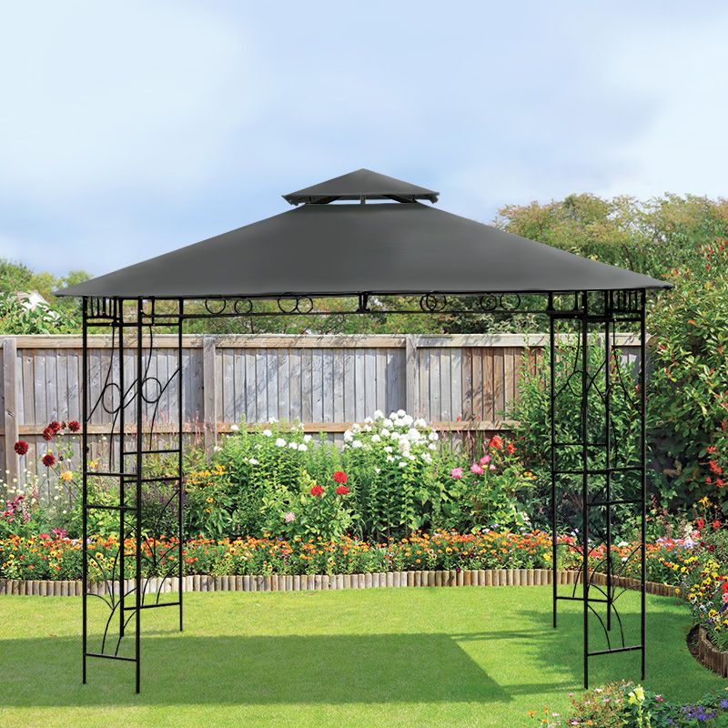 Merion Garden Gazebo by Croft with a 3 x 3M Charcoal Canopy