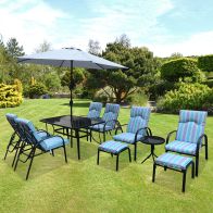 See more information about the Hartwell Garden Patio Dining Set by Croft - 6 Seats Turquoise Cushions