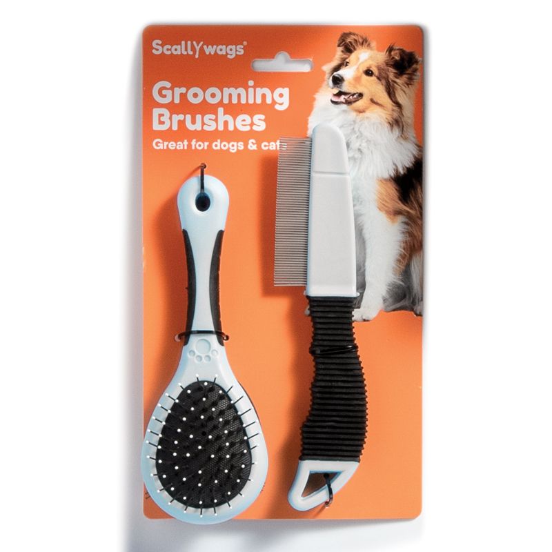 Scallywags Pet Grooming Brushes 2 Pack