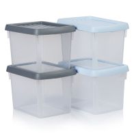 See more information about the 6.7L Pack of 4 Wham Stacking Plastic Storage Box & Asoorted Clip Lids