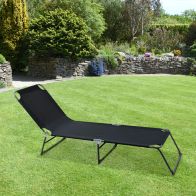 See more information about the Essentials Powder Coated Garden Patio Sun Lounger by Croft with Cushions