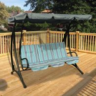 See more information about the Hartwell Garden Swing Seat by Croft - 3 Seats Blue Cushions