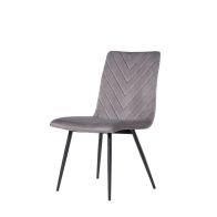 See more information about the Retro Dining Chair Metal & Fabric Grey