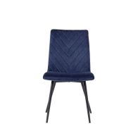 Dining Chair Retro Blue Velvet